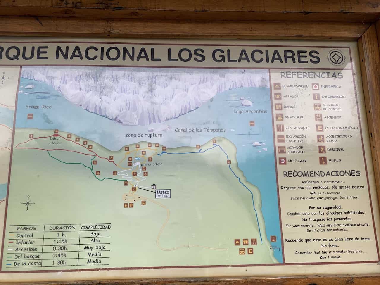 Perito Moreno Boardwalk Map