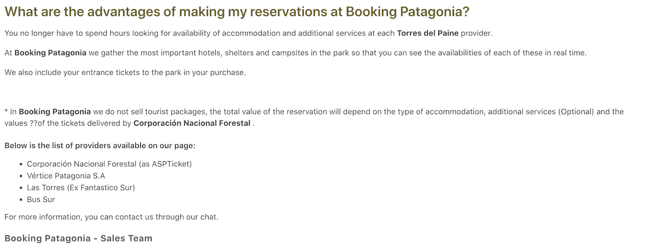 Booking Patagonia