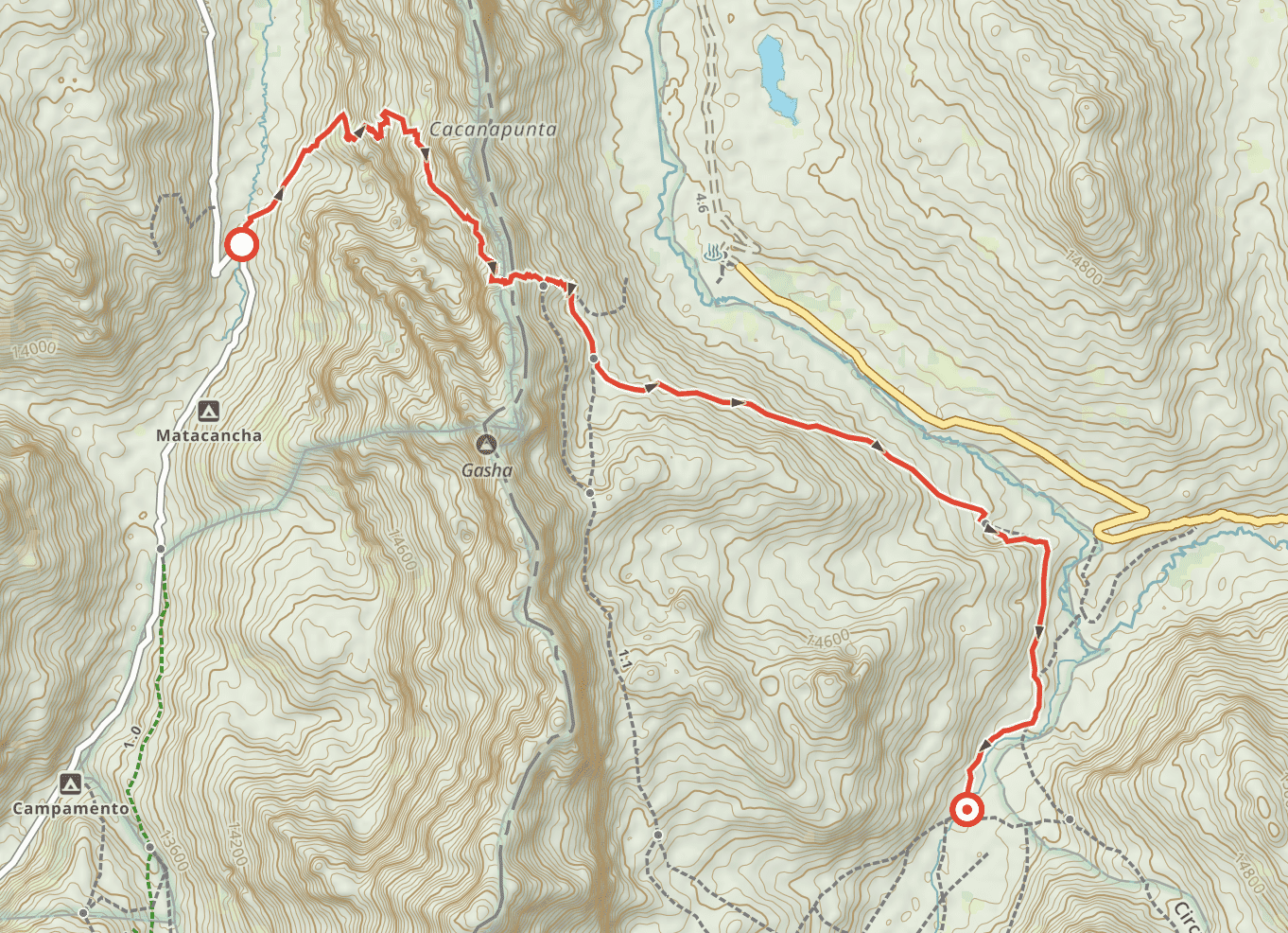 Cuartelwain to Mitucocha Map