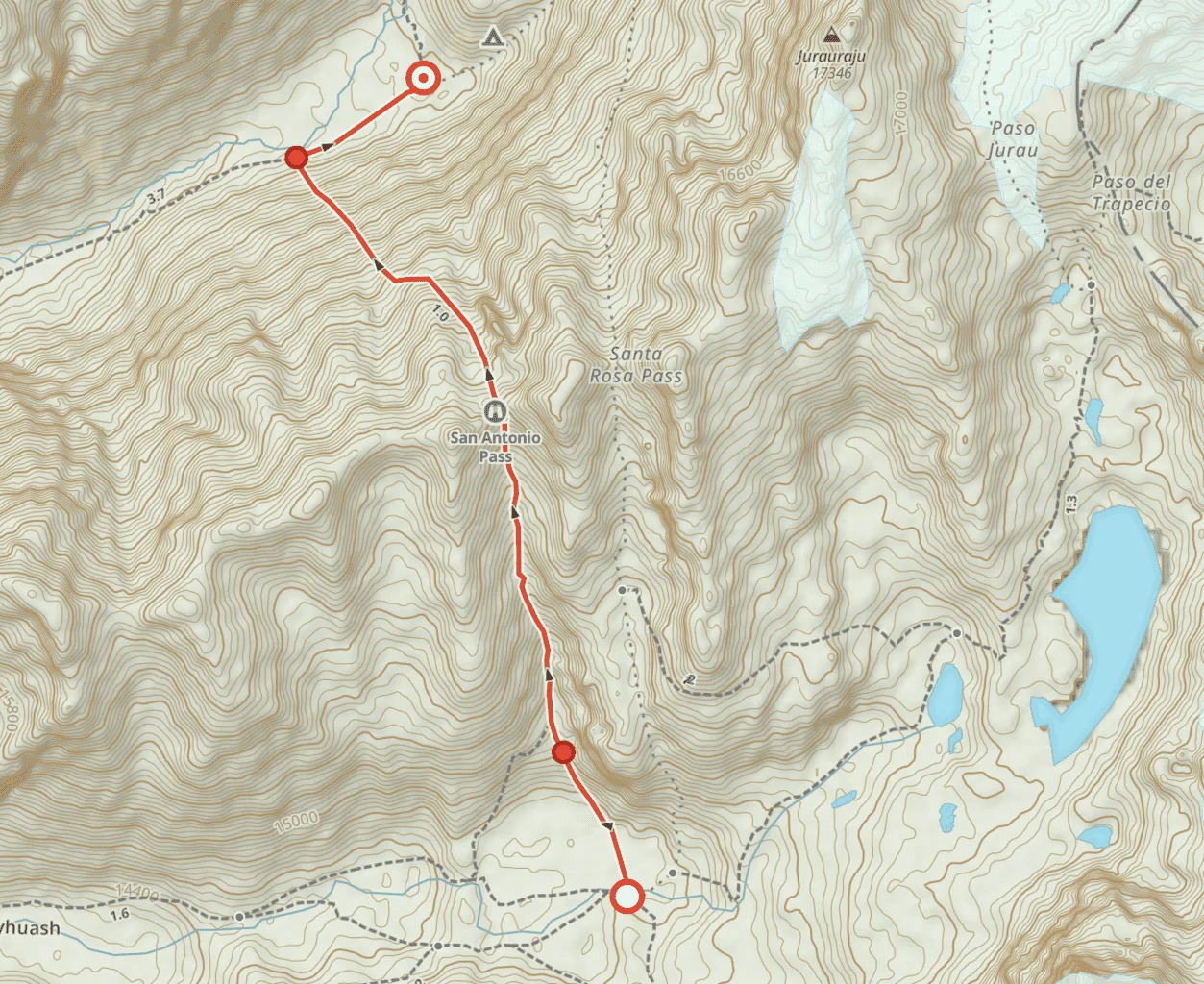 San Antonio Pass Map Cuyoc to Cutatambo