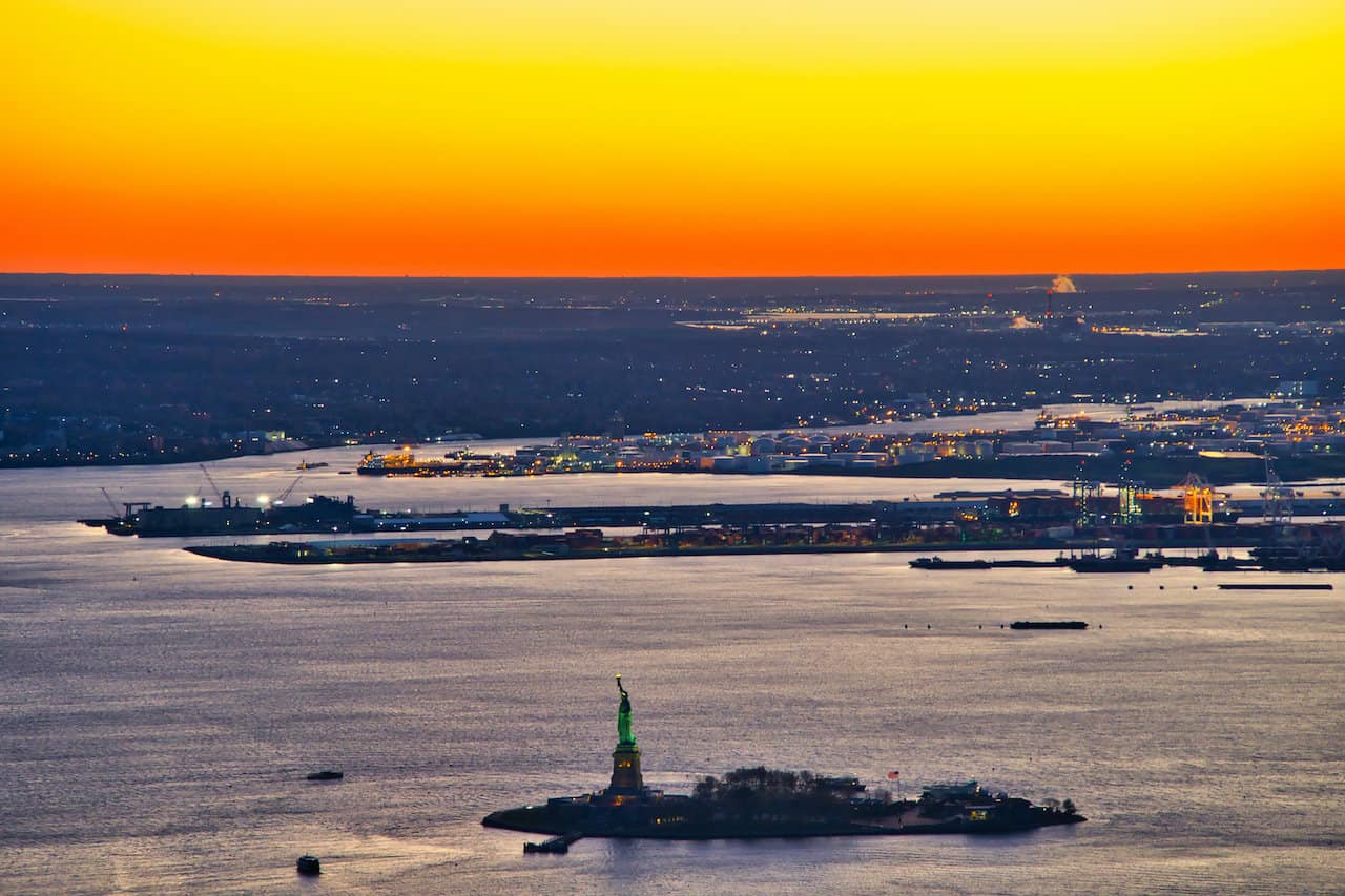 Statue of Liberty View from One World Observatory