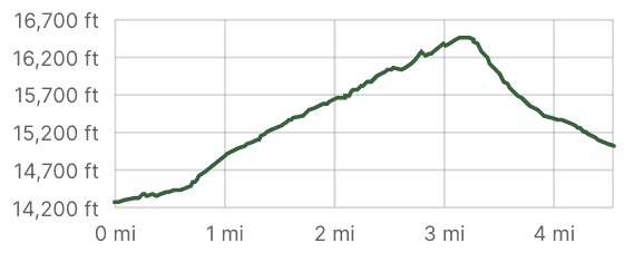 Viconga to Cuyoc Elevation Gain Profile