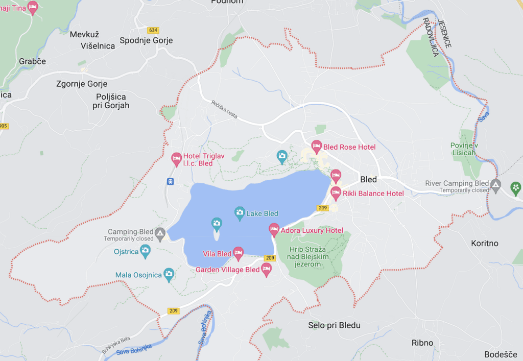 Lake Bled Map