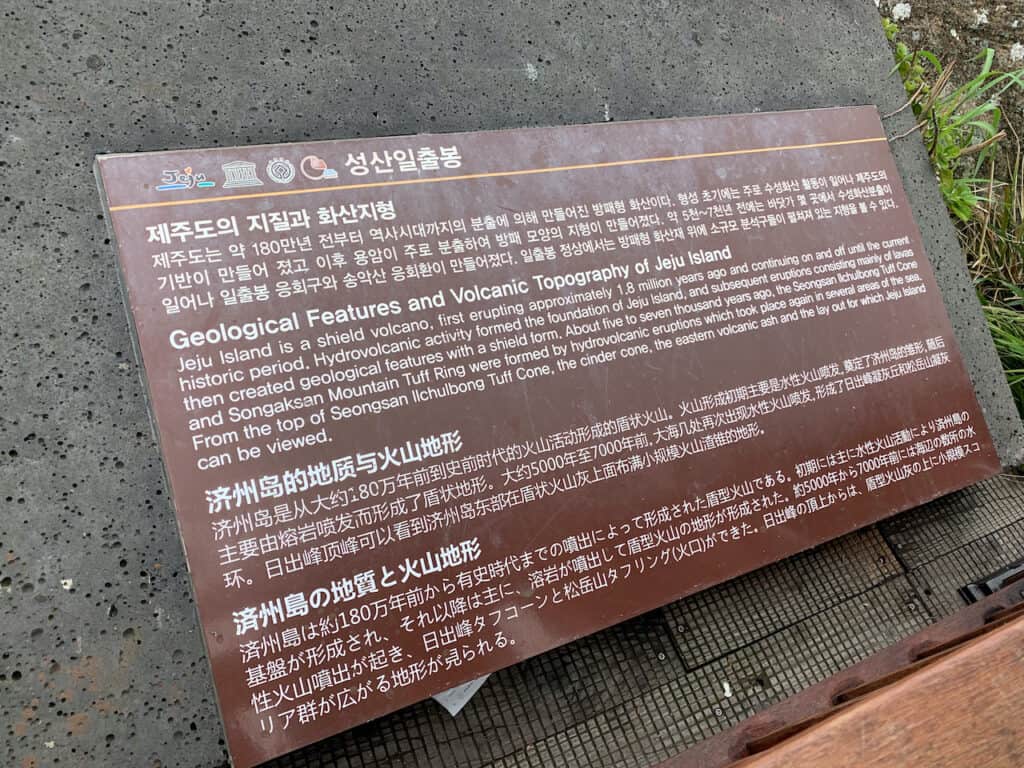 Seongsan Ilchulbong Info Board