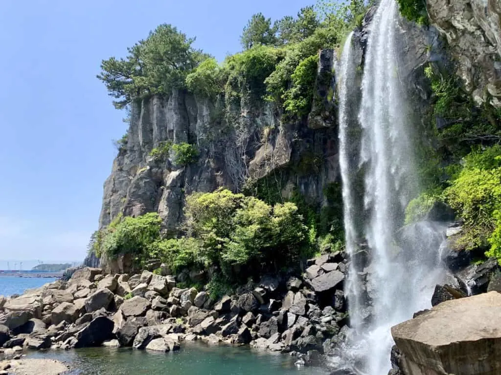 Jeongbang Waterfall Jeju Island