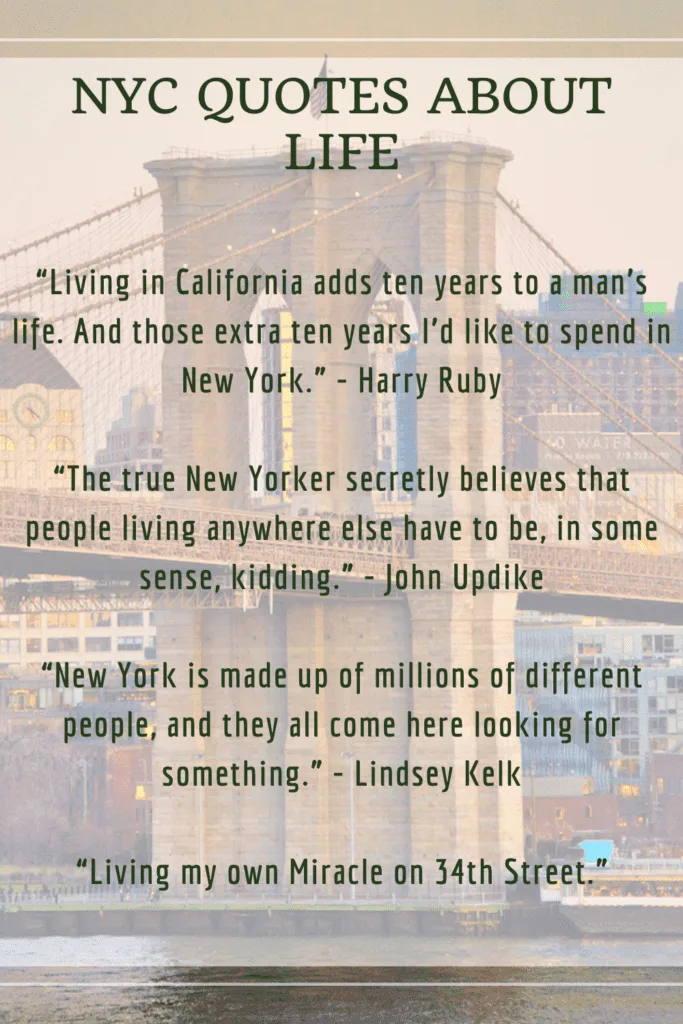 NYC Quotes About Life