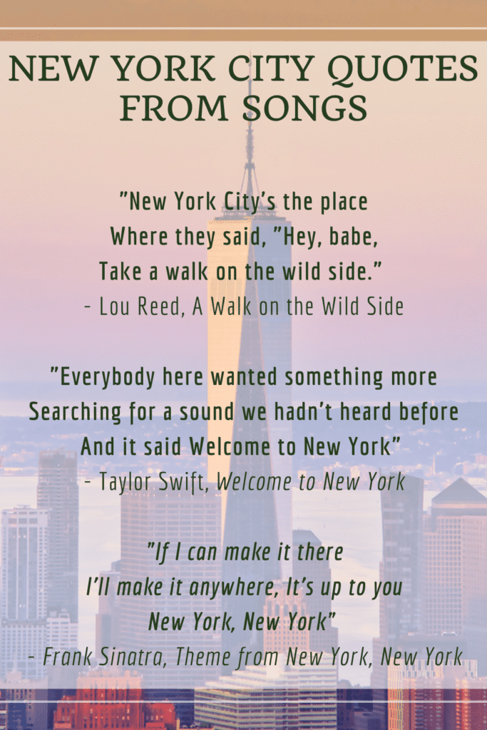 New York City Quotes From Songs