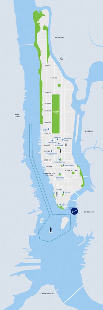 15 Minute NYC Helicopter Tour Map