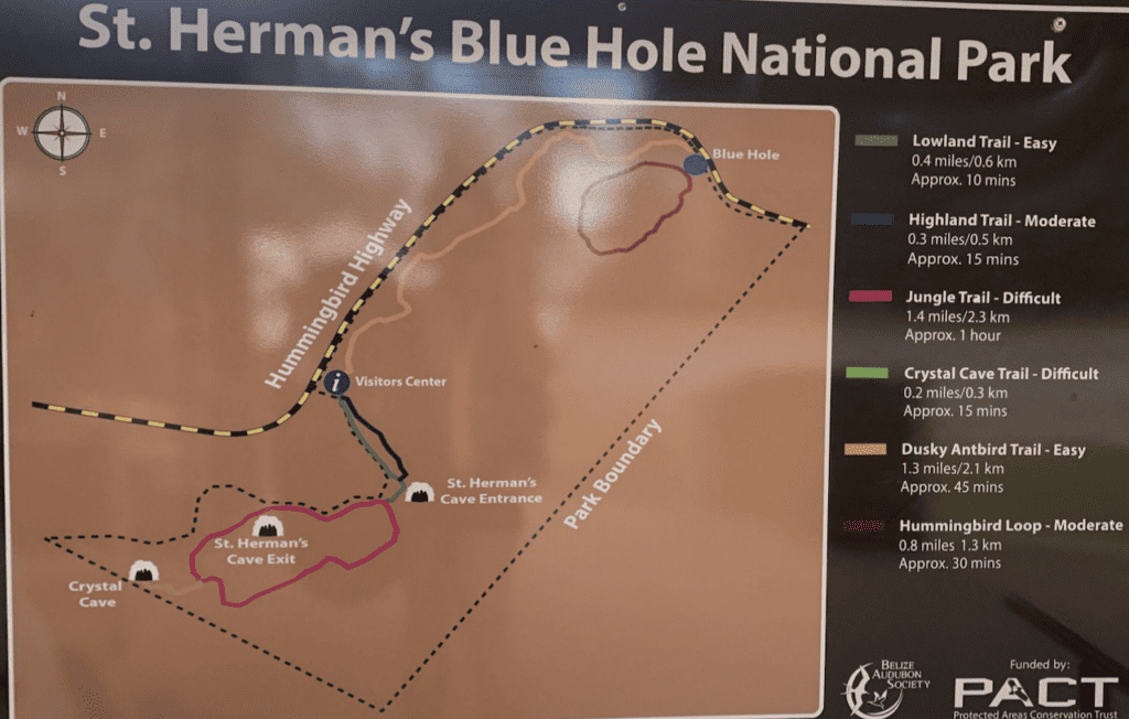 St Hermans Blue Hole National Park Map