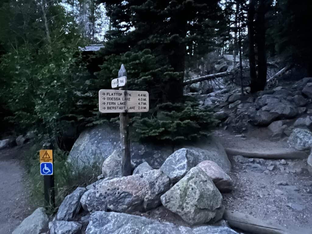 Flattop Mountain Trail Sign